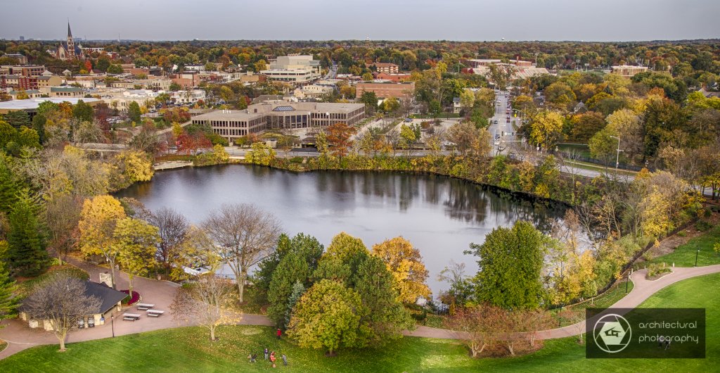 View of Paddle Boat Quarry from Moser Tower, Naperville