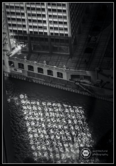 Window reflections on the Chicago River